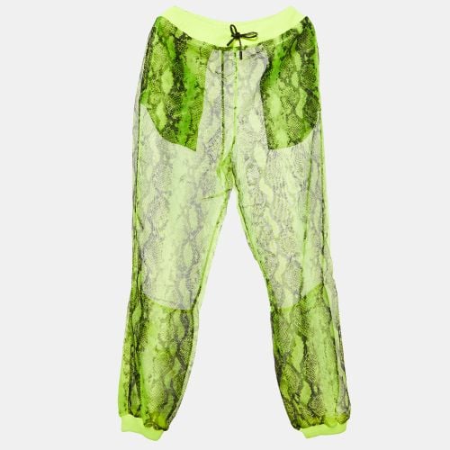 Off-White Neon Yellow Snake Print Organza Sheer Joggers M - Off-White - Modalova