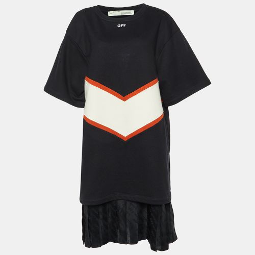 Off-White Black Color-Block Cotton Knit Sweatshirt Dress L - Off-White - Modalova