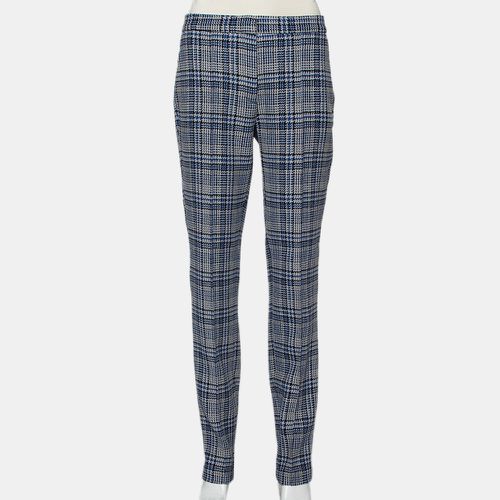 Off-White Blue & Grey Patterned Wool Zip Detail tapered Leg Pants M - Off-White - Modalova