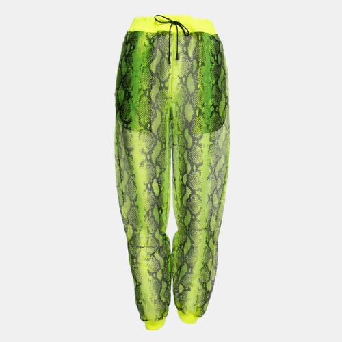 Off-White Neon Yellow Snake Print Tulle Rib Knit Trimmed Joggers M - Off-White - Modalova