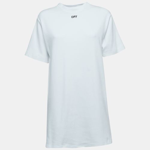 Off-White White Jersey Cotton T-Shirt Dress S - Off-White - Modalova