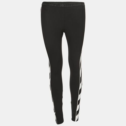 Jersey Side Stripe Detailed Leggings XS - Off-White - Modalova