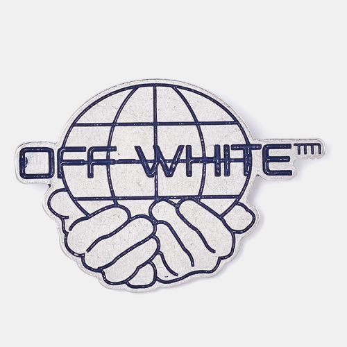 Off-White Silver Tone World Pin Brooch - Off-White - Modalova