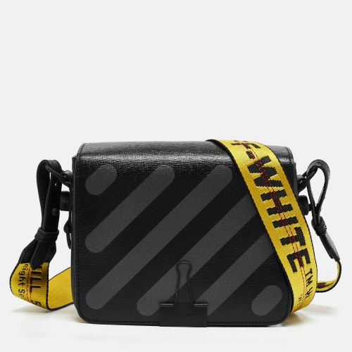 Off-White Black/Grey Diagonal Print Leather Binder Clip Crossbody Bag - Off-White - Modalova