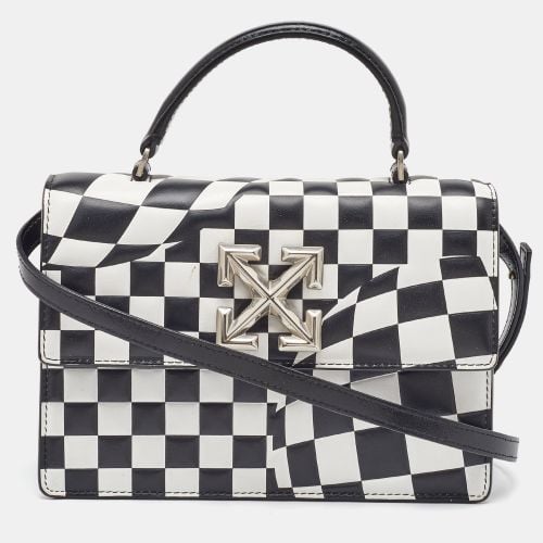 White Leather Checked 1.4 Jitney Top Handle Bag - Off-White - Modalova