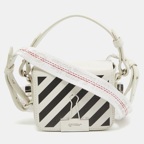 Off-White White/Black Leather Baby Binder Clip Crossbody Bag - Off-White - Modalova