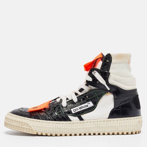 Off-White Black/White Croc Embossed and Canvas Off Court 3.0 High Top Sneakers Size 38 - Off-White - Modalova