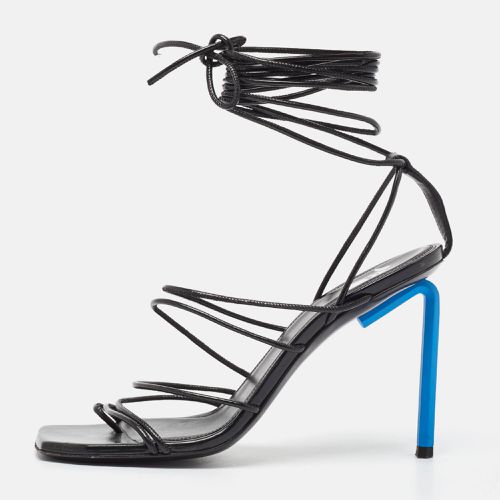 Off-White Black Leather Ankle Strap Sandals Size 37 - Off-White - Modalova