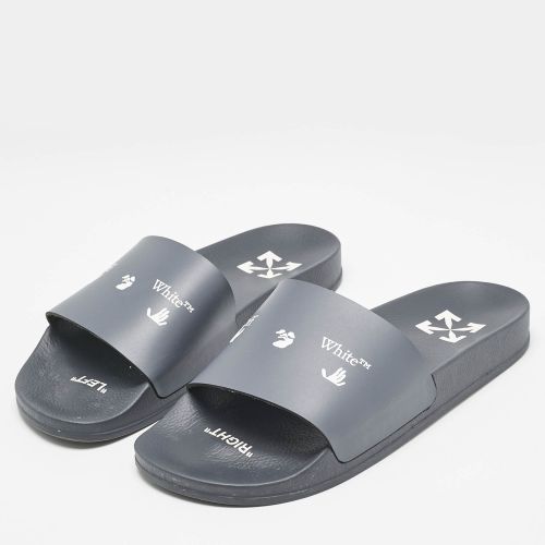 Leather Logo Pool Slide Flats Size 40 - Off-White - Modalova