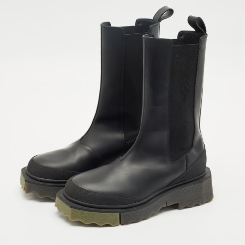 Leather and Elastic Rain Boots Size 38 - Off-White - Modalova