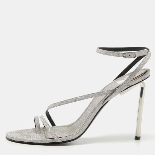 Off-White Metallic Grey Glitter Allen Ankle Strap Sandals Size 40 - Off-White - Modalova