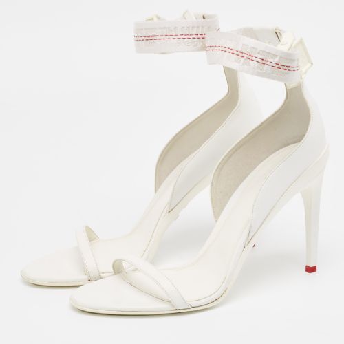 Off- Leather and Canvas Ankle Strap Sandals Size 39 - Off-White - Modalova