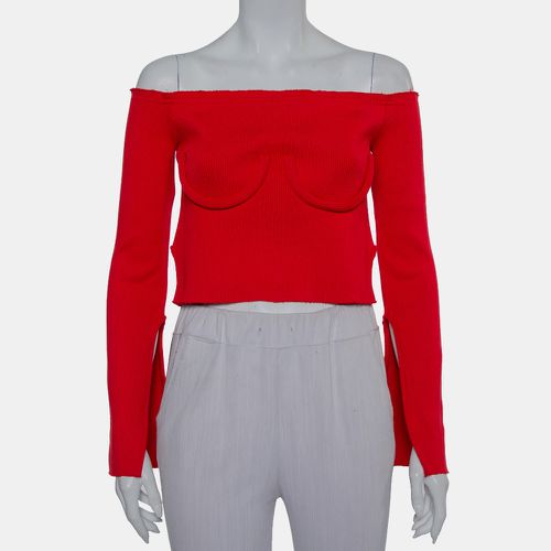 Orseund Iris Red Knit Off Shoulder Crop Top M - Orseund Iris - Modalova