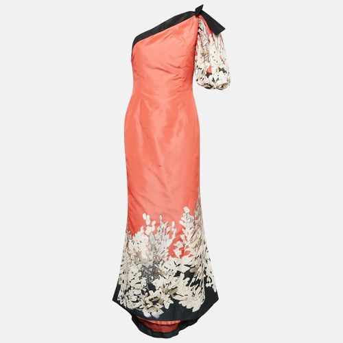 Oscar de la Renta Orange Abstract Print Silk One-Shoulder Gown M - Oscar de la Renta - Modalova