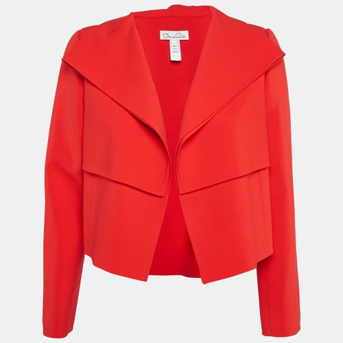 Oscar de la Renta Red Wool Open Front Cropped Jacket M - Oscar de la Renta - Modalova