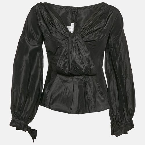 Oscar de la Renta Black Silk Draped Top - Oscar de la Renta - Modalova