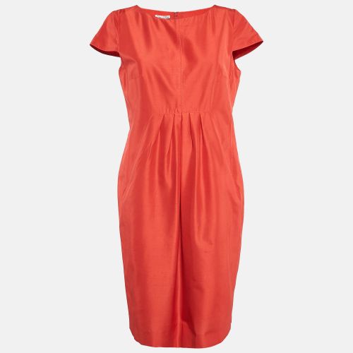 Oscar de la Renta Red Silk Cap Sleeve Midi Dress M - Oscar de la Renta - Modalova