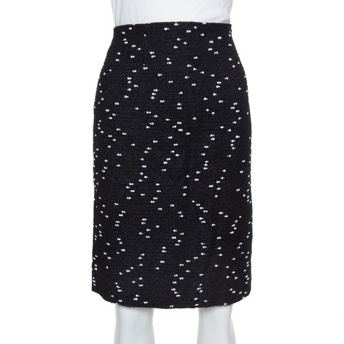 Oscar de la Renta Monochrome Tweed Fitted Short Skirt M - Oscar de la Renta - Modalova