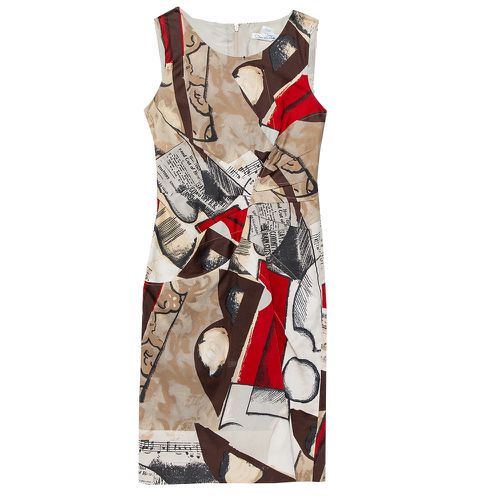 Musical Printed Cotton Sleeveless Sheath Dress S - Oscar de la Renta - Modalova