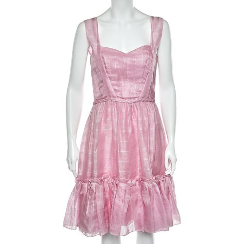 Silk Sleeveless Flared Mini Dress M - Oscar de la Renta - Modalova