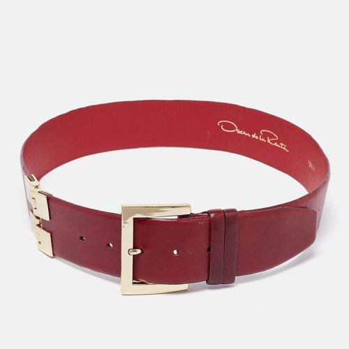 Oscar de la Renta Red Leather Waist Belt Medium - Oscar de la Renta - Modalova