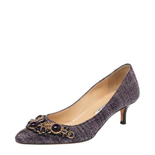 Oscar de la Renta Purple Raffia Point Toe Pumps Size 36 - Oscar de la Renta - Modalova