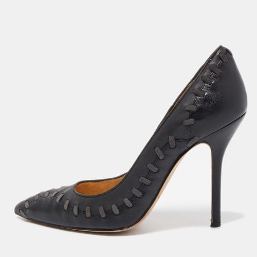 Oscar de la Renta Black Leather Pointed Toe Pumps Size 38 - Oscar de la Renta - Modalova