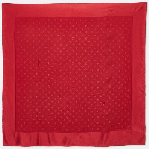 Louis Vuitton Red Monogram Silk Square Scarf - Louis Vuitton - Modalova