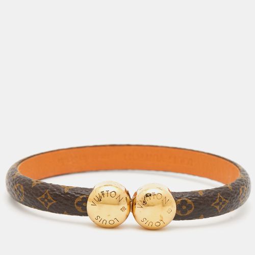 Louis Vuitton Monogram Brown Leather Gold Tone Bracelet - Louis Vuitton - Modalova