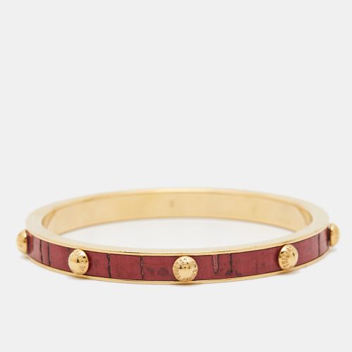 Louis Vuitton Gimme A Clue Red Leather Inlay Gold Tone Bangle Bracelet S - Louis Vuitton - Modalova