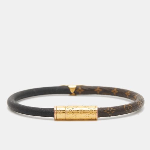 Louis Vuitton Daily Confidential Canvas Leather Gold Tone Wrap Bracelet - Louis Vuitton - Modalova