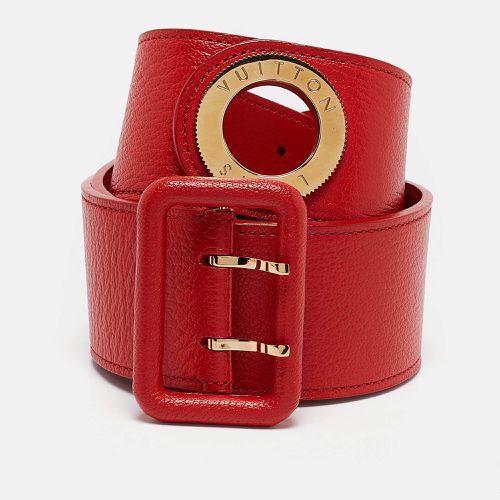 Louis Vuitton Red Leather Wide Buckle Belt 75CM - Louis Vuitton - Modalova