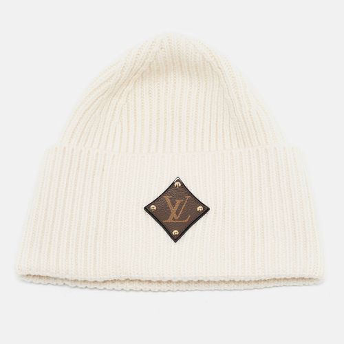 Off Leather LV Applique Rib Knit Beanie - Louis Vuitton - Modalova