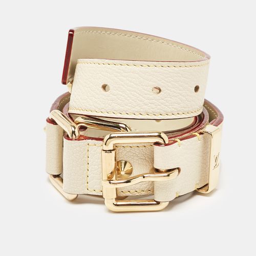 Louis Vuitton White Suhail Leather Studded Buckle Belt 80CM - Louis Vuitton - Modalova