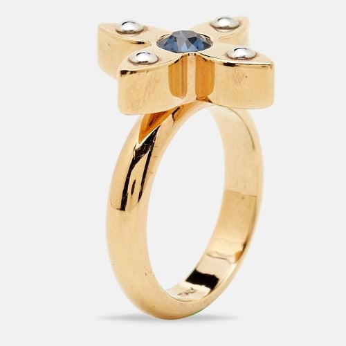 Louis Vuitton Love Letters Crystals Two Tone Gold Ring Size 53 - Louis Vuitton - Modalova