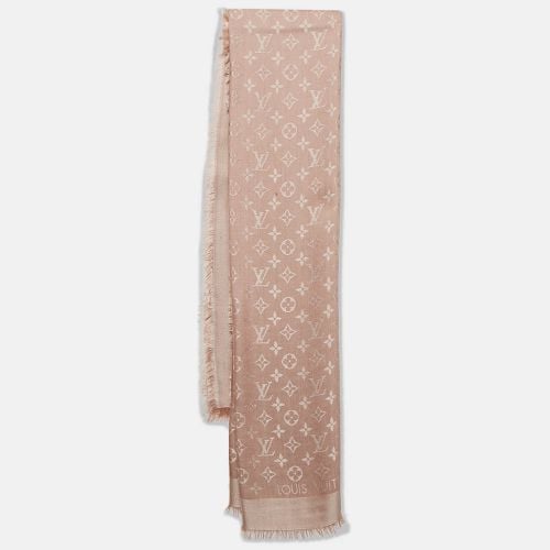 Louis Vuitton Beige Silk Blend Classique Monogram Shawl - Louis Vuitton - Modalova