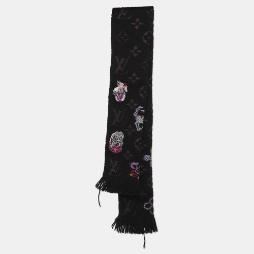 Louis Vuitton Pink/Black Wool Silk Echarpe Mania Superstation Scarf - Louis Vuitton - Modalova