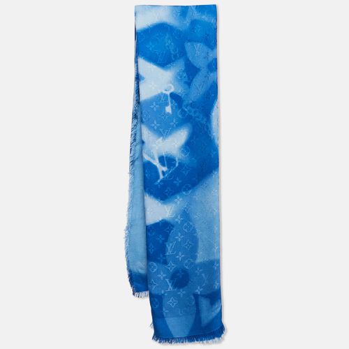 Louis Vuitton Blue X-Ray Chale Monogram Silk & Wool Scarf - Louis Vuitton - Modalova