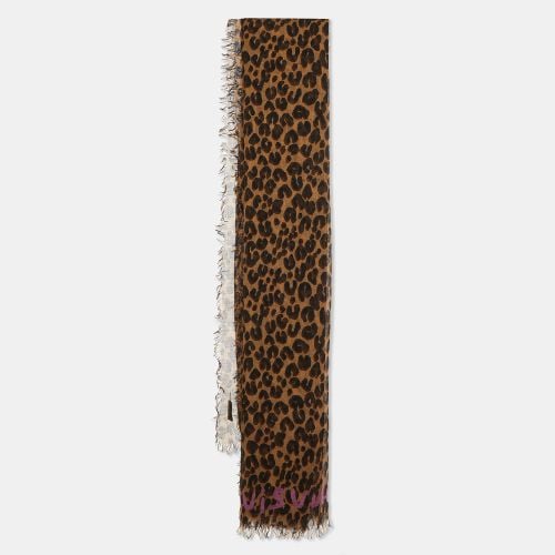 Louis Vuitton X Stephen Sprouse Brown Leopard Graffiti Print Cashmere & Silk Scarf - Louis Vuitton - Modalova