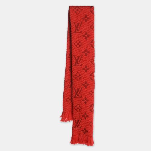 Louis Vuitton Red Wool & Silk Jacquard Logomania Scarf - Louis Vuitton - Modalova