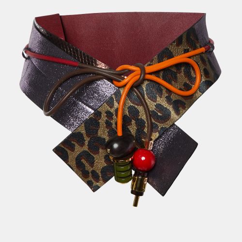 CM Leopard Print Leather and Python Obi Waist Belt - Louis Vuitton - Modalova