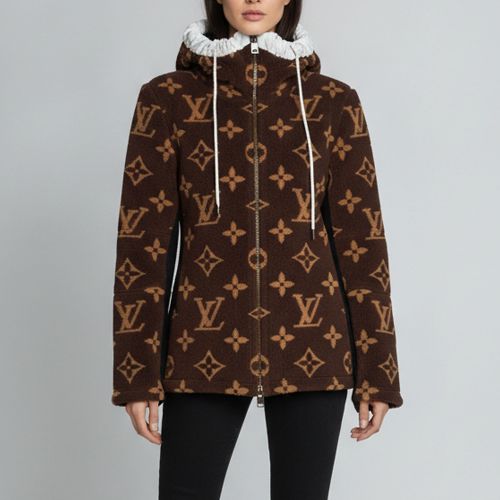 Monogram Shearling Zip-Up Jacket M - Louis Vuitton - Modalova