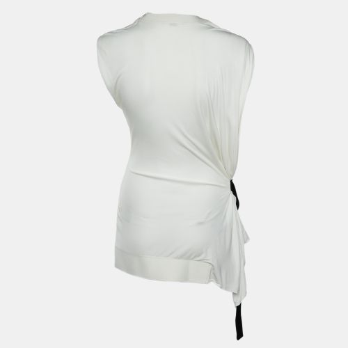 White Jersey Asymmetric Draped Top M - Louis Vuitton - Modalova