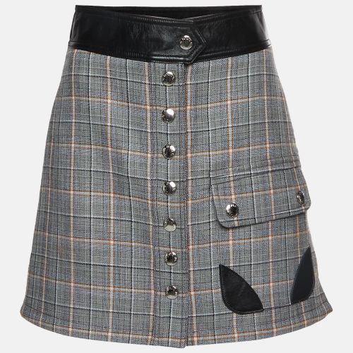 Plaid Wool Blend Buttoned Mini Skirt S - Louis Vuitton - Modalova