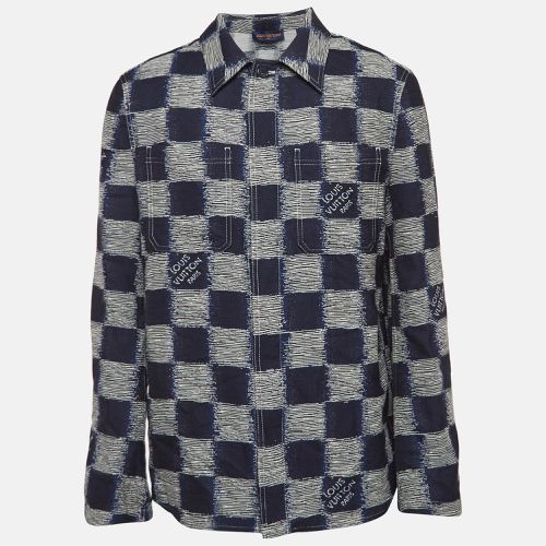 Louis Vuitton Navy Blue Checkered Patterned Wool Shirt M - Louis Vuitton - Modalova