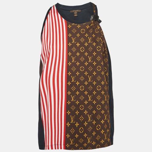 Louis Vuitton Black Monogram Print & Striped Tank Top XL - Louis Vuitton - Modalova