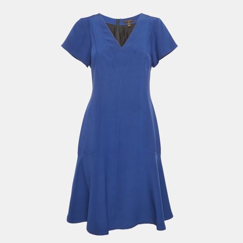 Louis Vuitton Blue Silk V-Neck Panelled Short Dress M - Louis Vuitton - Modalova