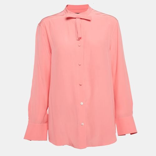 Silk Button Front Bow Detail Shirt M - Louis Vuitton - Modalova