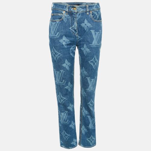 Louis Vuitton Blue Monogram Denim Straight Leg Jeans S Waist 28" - Louis Vuitton - Modalova