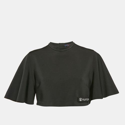 Louis Vuitton Black Jersey Cap Sleeves Crop Top L - Louis Vuitton - Modalova